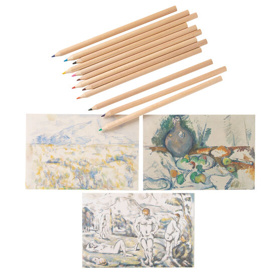 Paul Cezanne colouring pencils and postcard set